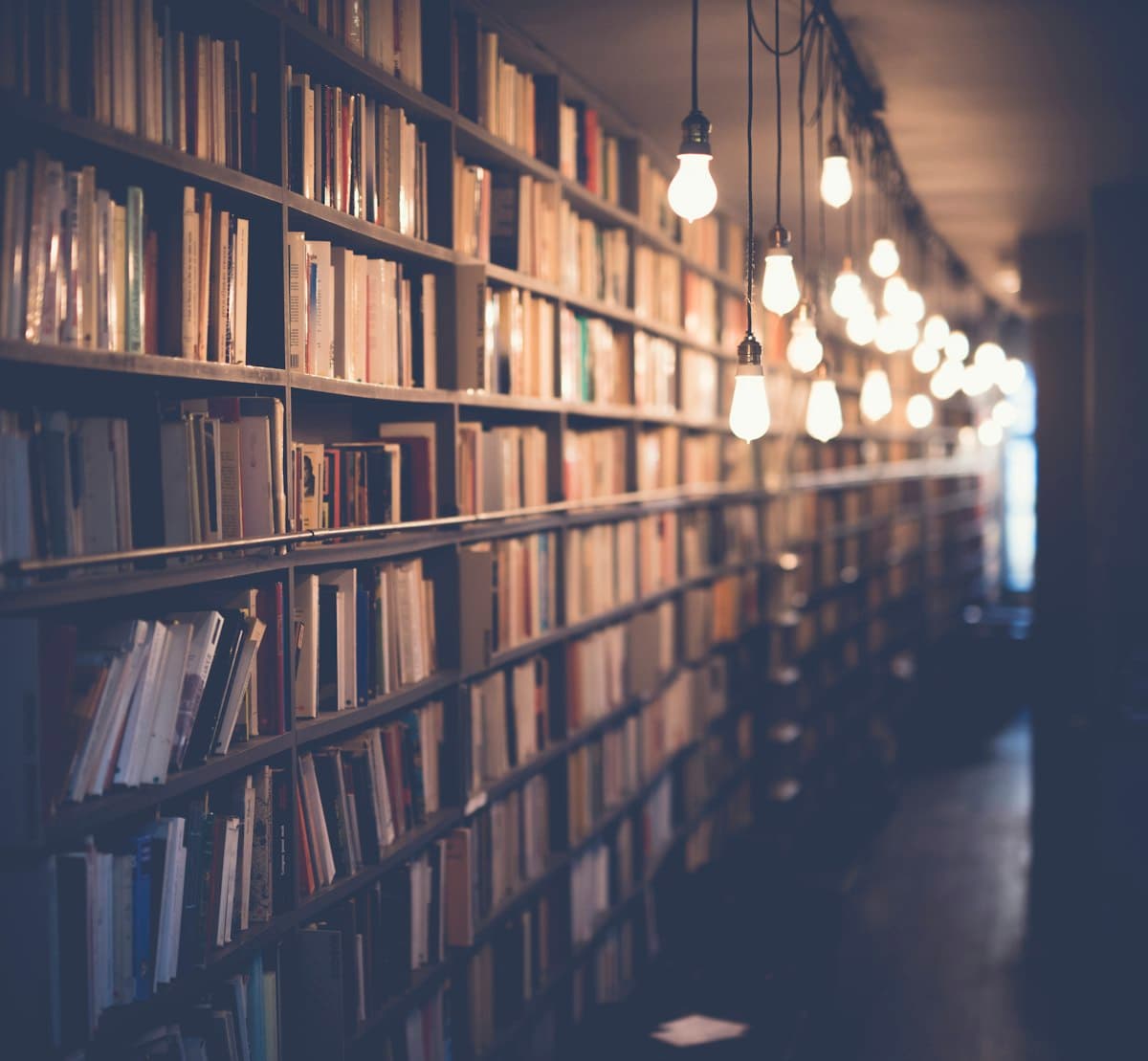 A library full of books.